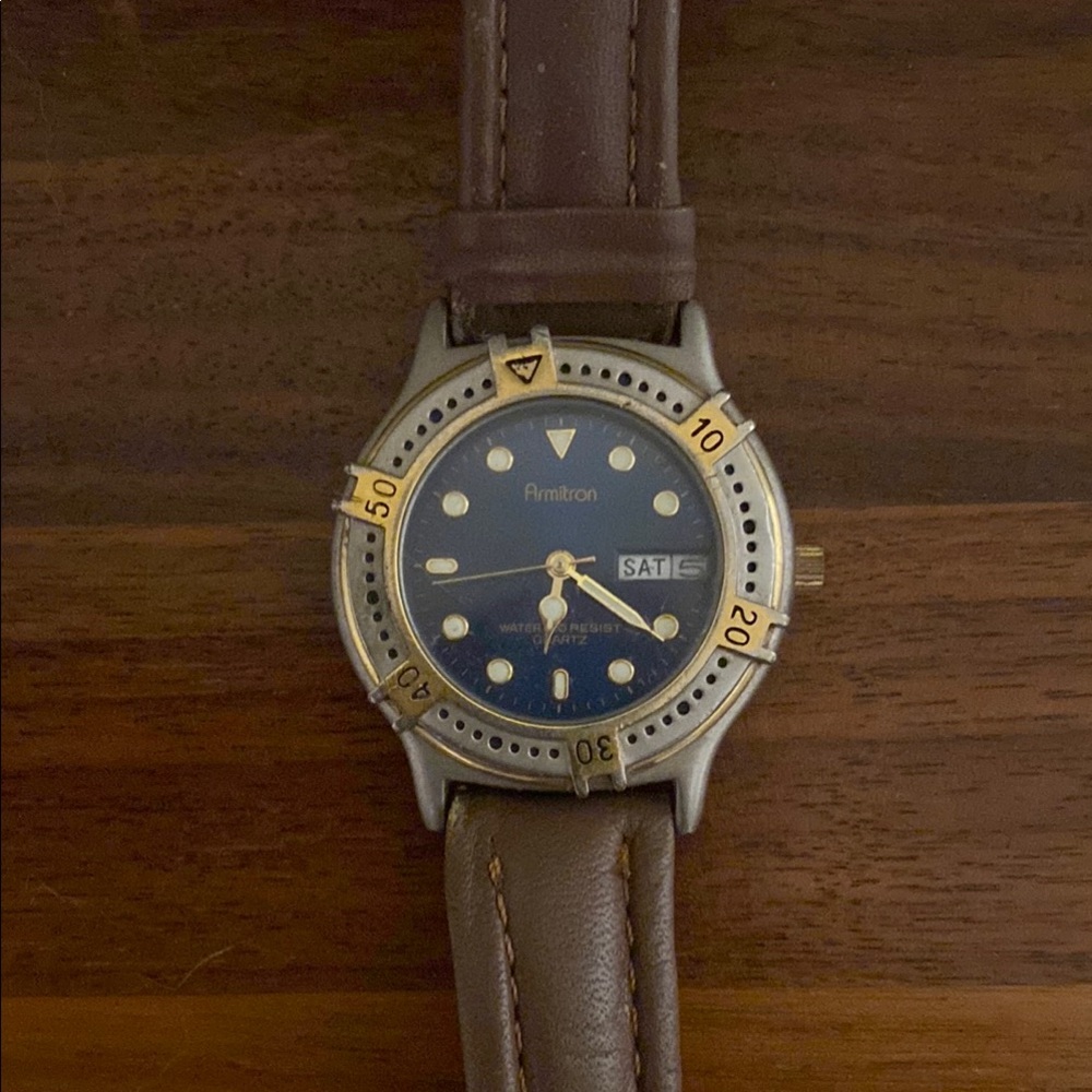 Armitron Gold and Brown Watch